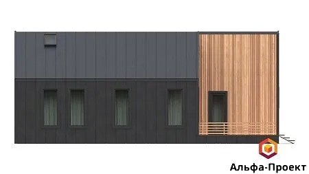 Проект каркасного дома "Барнхаус 114" с сауной