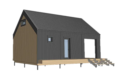 Проект каркасного дома-бани Барнхаус 68 м2 Проект каркасного дома-бани Барнхаус 68 м2