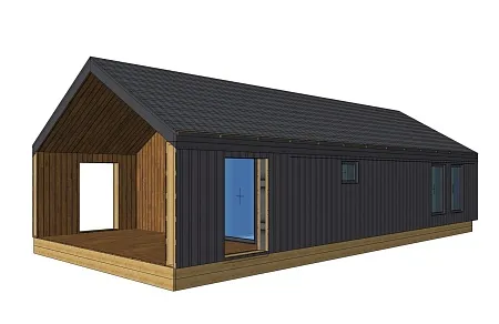 Проект каркасного дома-бани 79,8 м2