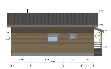 Проект каркасного дома-бани 81 м2