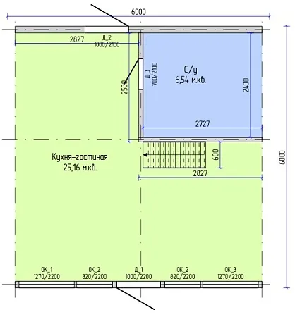 Готовый проект каркасного дома "А-фрейм 6х6", 44м2