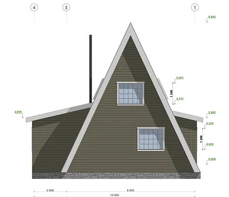 Проект каркасного дома "А-фрейм 10х13", 162м2