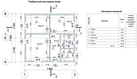 Проект дома из СИП 59м2