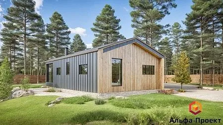 Проект каркасного "Барнхаус", 6.6х9.5 м, 99м2