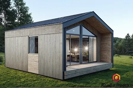Проект каркасного Барнхаус 42,6 м2