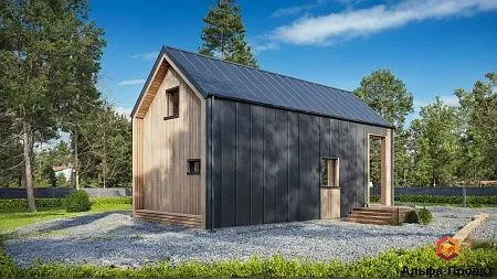 Проект каркасного "Барнхаус", 5х8 м, 84 м2