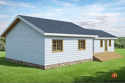 Проект каркасного дома с баней 153м2 Проект каркасного дома с баней 153м2