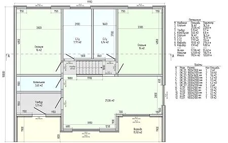 Проект каркасного Барнхаус 10х11,11 м, 128 м2
