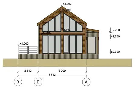 Готовый проект каркасного дома "Барнхаус 93,6"