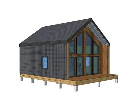 Проект каркасного Барнхаус 58 м2