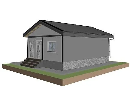 Проект каркасного дома-бани 54 м2