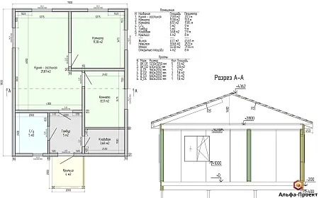 Проект каркасного дома, 7х9 м, 63м2