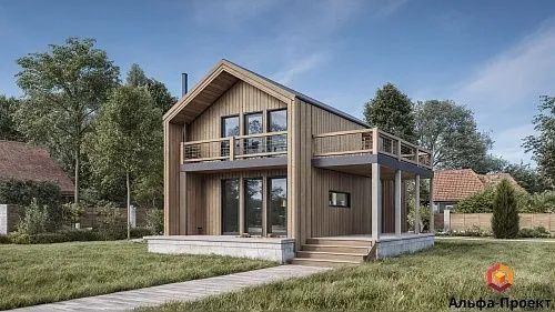 Проект каркасного "Барнхаус", 6.2х10 м, 153 м2 Проект каркасного "Барнхаус", 6.2х10 м, 153 м2