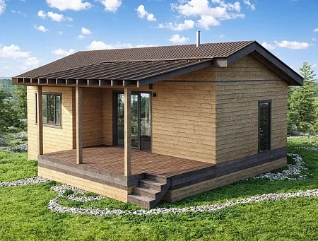 Проект каркасного дома-бани 81 м2