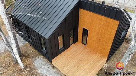 Проект каркасного дома "Барнхаус 114" с сауной