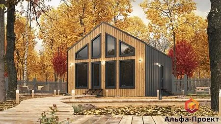 Готовый проект каркасного дома "Барнхаус 75.75"