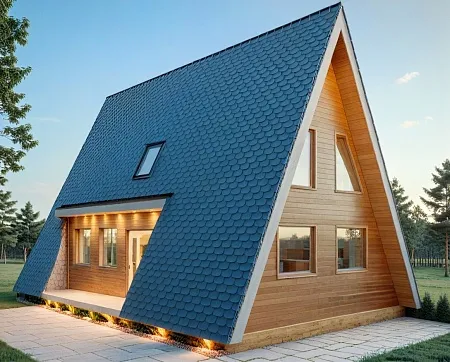 Проект каркасного дома "А-фрейм 10х13", 162м2