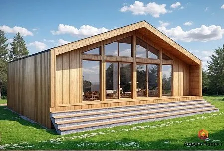 Проект каркасного Барнхаус 68 м2