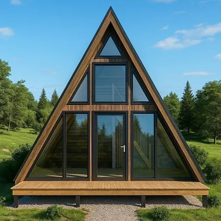 Готовый проект каркасного дома "А-фрейм 6х6", 44м2