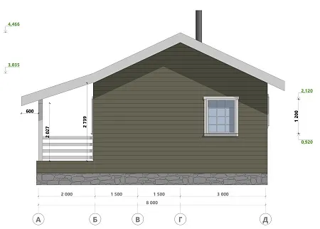 Проект каркасного дома 72 м2
