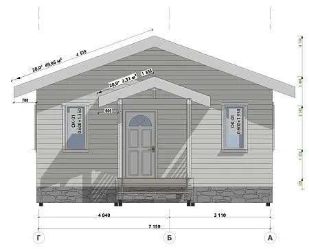 Проект каркасного дома 70 м2