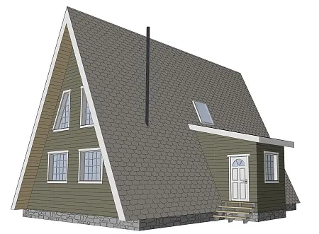 Проект каркасного дома "А-фрейм 10х13", 162м2