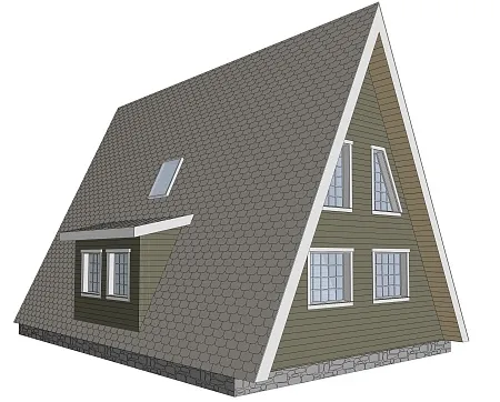 Проект каркасного дома "А-фрейм 10х13", 162м2