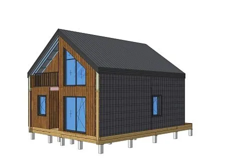 Проект каркасного Барнхаус 58 м2