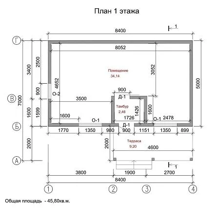 Проект дома из СИП 42м2