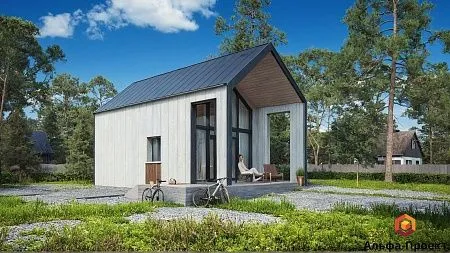 Проект каркасного "Барнхаус", 5х8 м, 84 м2