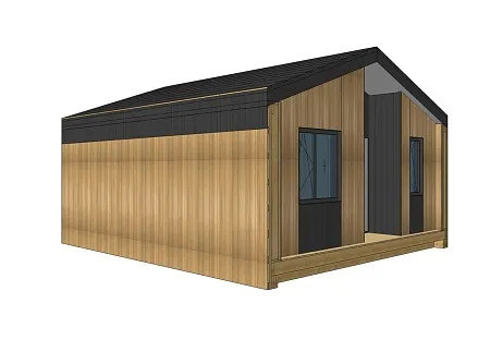 Проект каркасного Барнхаус 42,6 м2