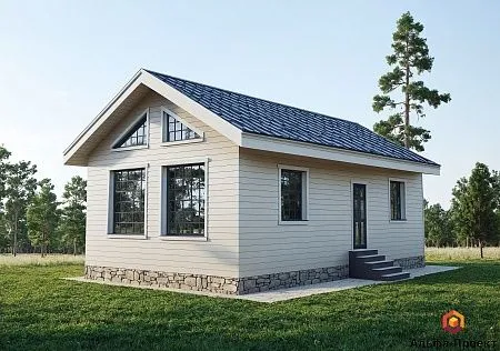 Готовый проект каркасного дома "Вишера" 66 м2