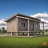 Проект каркасного дома 37м2 с лофтом