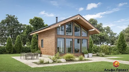 Проект каркасного дома 6х6 м, 57 м2