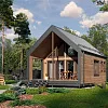 Проект каркасного дома-бани Барнхаус 68 м2