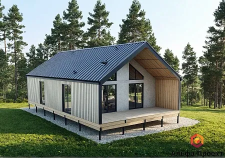 Проект каркасного Барнхаус 103 м2