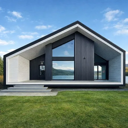 Проект каркасного Барнхаус 10х11,11 м, 128 м2