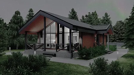 Проект каркасного дома "Лава" 91 м2