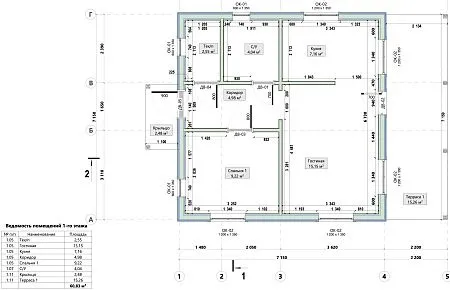 Проект каркасного дома 70 м2