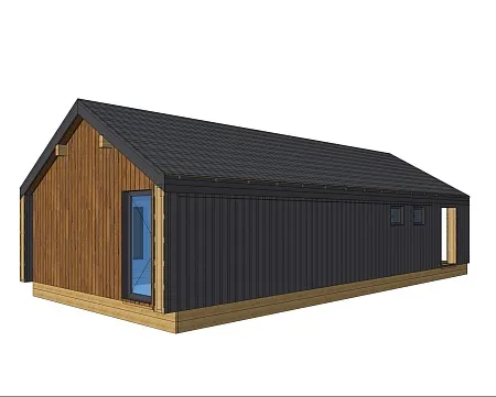 Проект каркасного дома-бани 79,8 м2