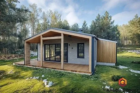 Проект каркасного дома "Барнхаус 90,5"