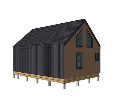 Проект каркасного Барнхаус 74 м2 (вариант 2)