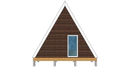 Готовый проект каркасного дома "А-фрейм 6х6", 44м2