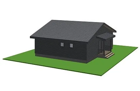 Готовый проект каркасного дома-бани 90 м2 (на плите)