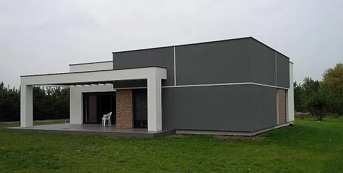 Проект дома "Хайтек" 99м2 из газобетона Проект дома "Хайтек" 99м2 из газобетона