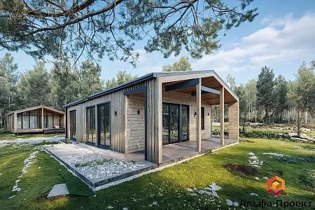 Проект каркасного дома "Барнхаус 90,5"