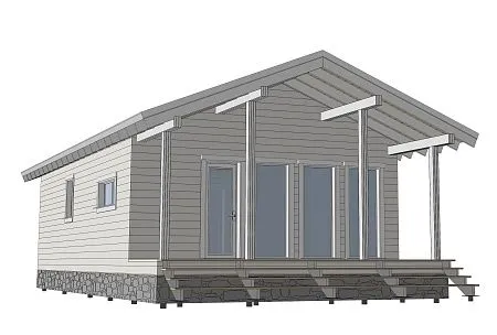 Проект каркасного дома 72м2