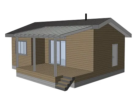Проект каркасного дома-бани 81 м2