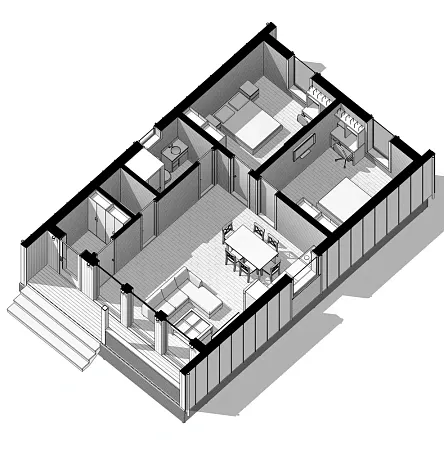 Проект каркасного дома "Барнхаус 70"