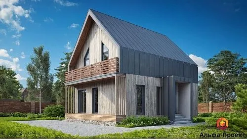 Проект каркасного "Барнхаус", 8х10 м, 160 м2 Проект каркасного "Барнхаус", 8х10 м, 160 м2